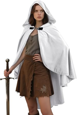 MCJC Velvet Hooded Cloak for Adults, Medieval Renaissance Halloween Cape