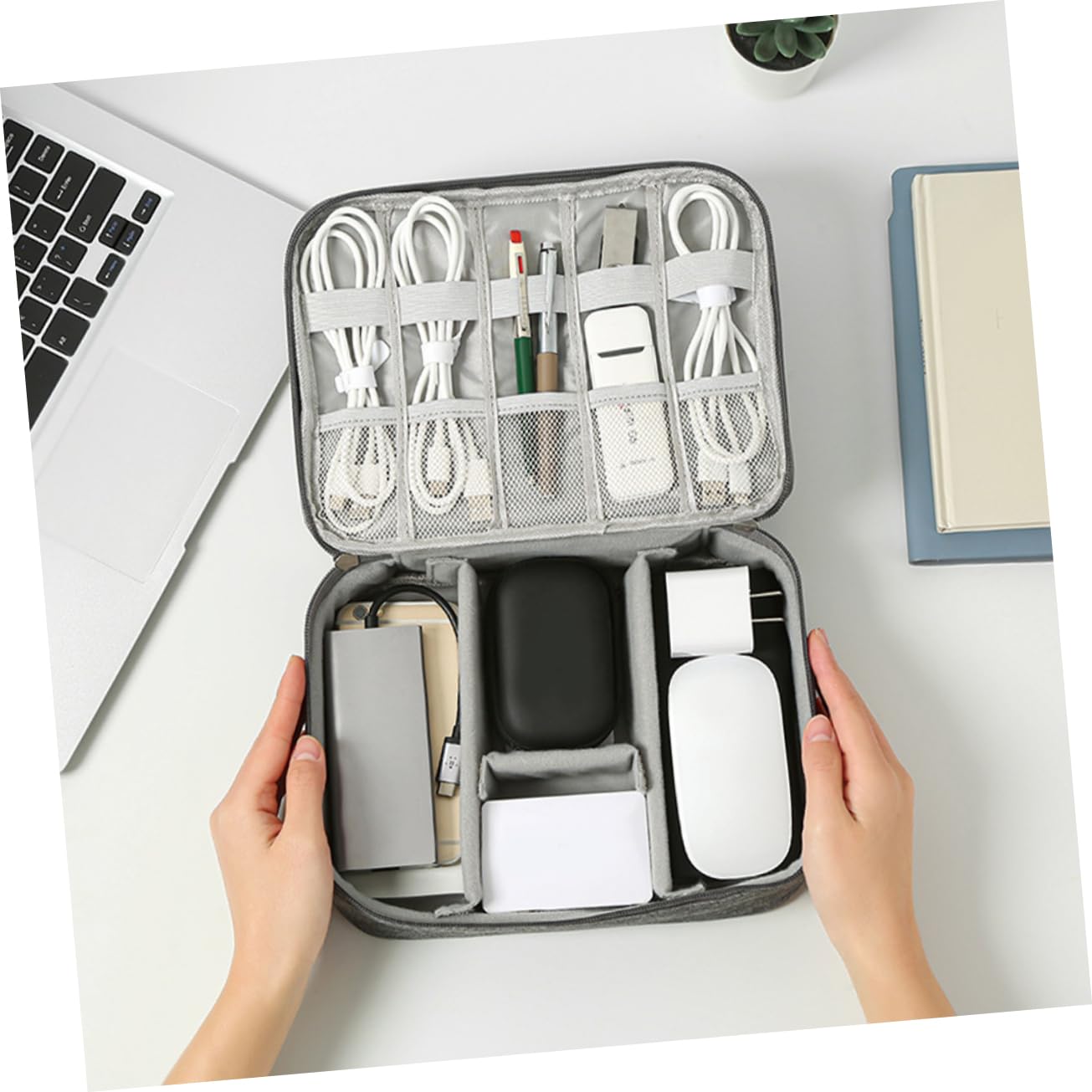 3 Pezzi Organizer Elettronico Oxford per Accessori per Uso Protezione Compatta per Caricabatterie e Facile Trasportare e Utilizzare