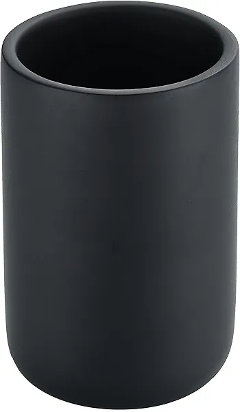 Joitsvia Resin Bathroom Tumbler Cup, Bathroom Water Cup, Tooth Brushing Holder, Makeup Brushes Holder Pen Container Organizer for Bathroom or Office, Vanity Countertop, Matte Black