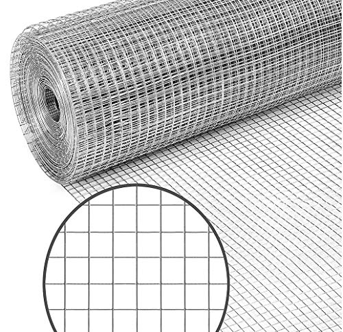 Garden Tailor 48 x 50 ft Hardware Cloth for Chicken Coop Wire Fencing, 1/4 inch Square Mesh, 23 Gauge Galvanized Welded Fence Roll, Garden/Plants Support Project, Poultry Netting Cage (Silver)