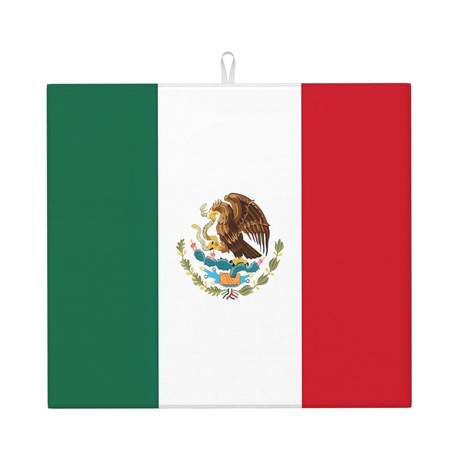 YYHHAOFA Flag of Mexico Prints Kitchen Drying Mat – Absorbent Dish Throw for Countertops, Quick-Dry Non-Slip Layer with Stylish Prints, for New Homes