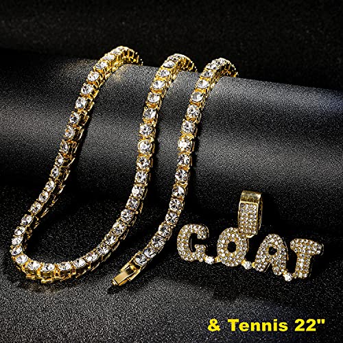 HH BLING EMPIRE Iced Out Pendant Chains for Men Silver Gold Diamond Letter Name Necklaces for Boy Hip Hop Goat Chains Rapper Jewelry Gifts4