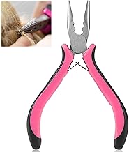 Hair Extension Pliers for Human Hair Extensions Apply and Removal 3 Hole Professional Stainless Steel Tape Hair Pliers Nano Tool with Non-Slip Grip for Removing Micro Rings, Crushing Fusion Bond, Pink