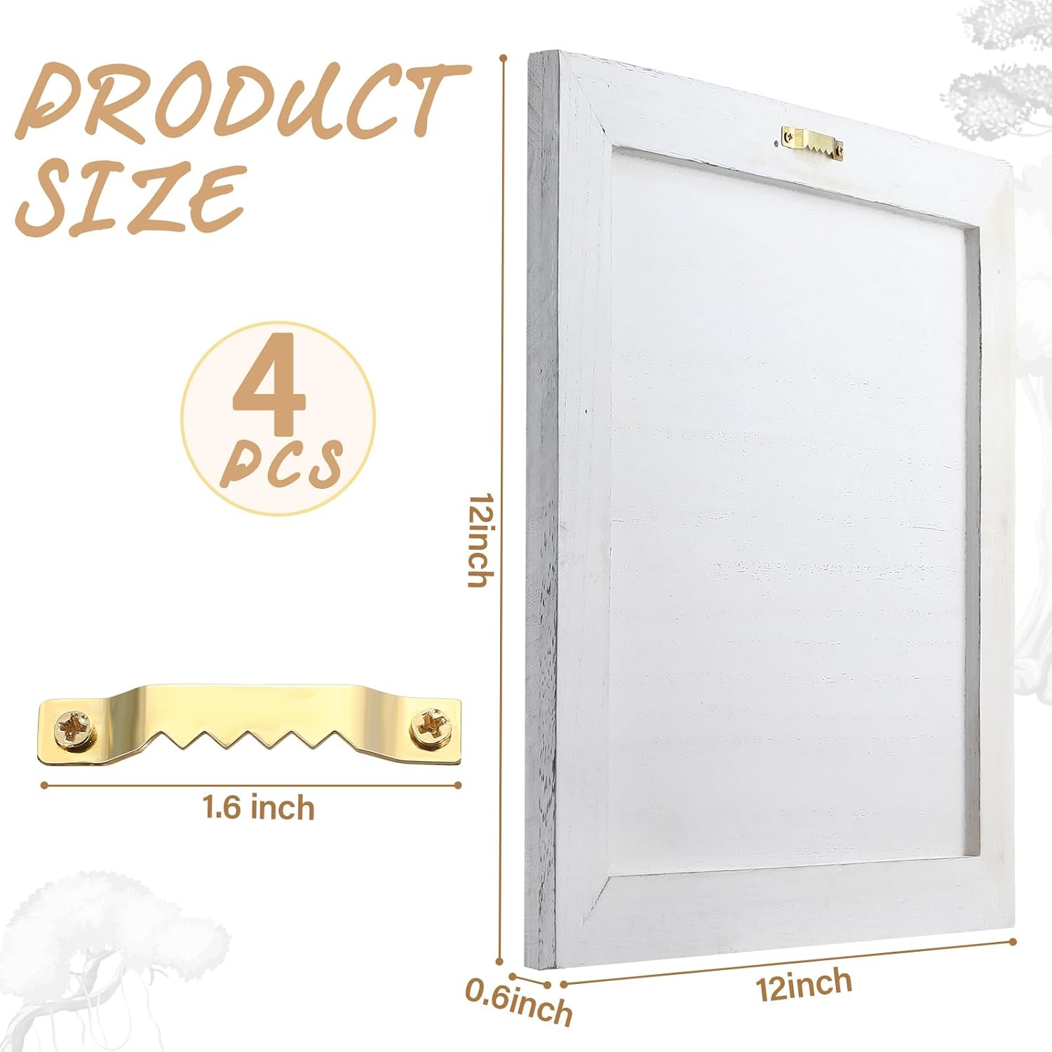 DoubleFill 4 Pcs Washed Blank Wooden Signs, 12 x 12 x 0.6 Inch Blank Signs for Crafts, Rustic Wood Canvas, Wooden Plaque, Wood Planks for Crafting Wall DIY Projects Gift Making(White)