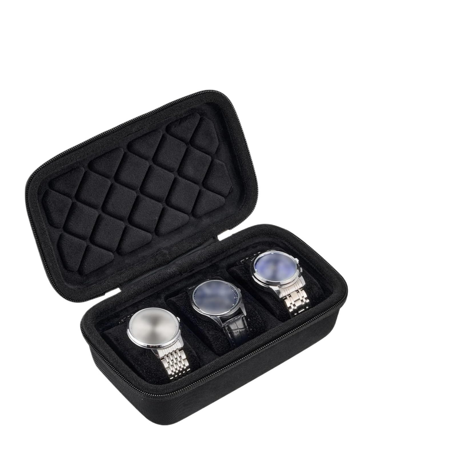 SongPiaopiao 1pcs 3-Slot Hard Shell Watch Travel Case, Black