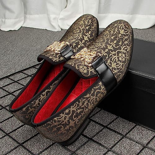 Image of Meijiana Men's Velvet Loafers - Fashion Casual Low-Heel Dress Shoes for Men with Rubber Sole & Metal Buckle - Perfect Business & Formal Attire, Stylish Mens Shoes