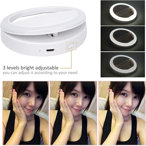 Miniatura 5 de kuweot Luz de llenado de anillo de 36 LED, 5600K 3 niveles de luz regulable para selfies, luz de relleno para tabletas de teléfono móvil, fotos de