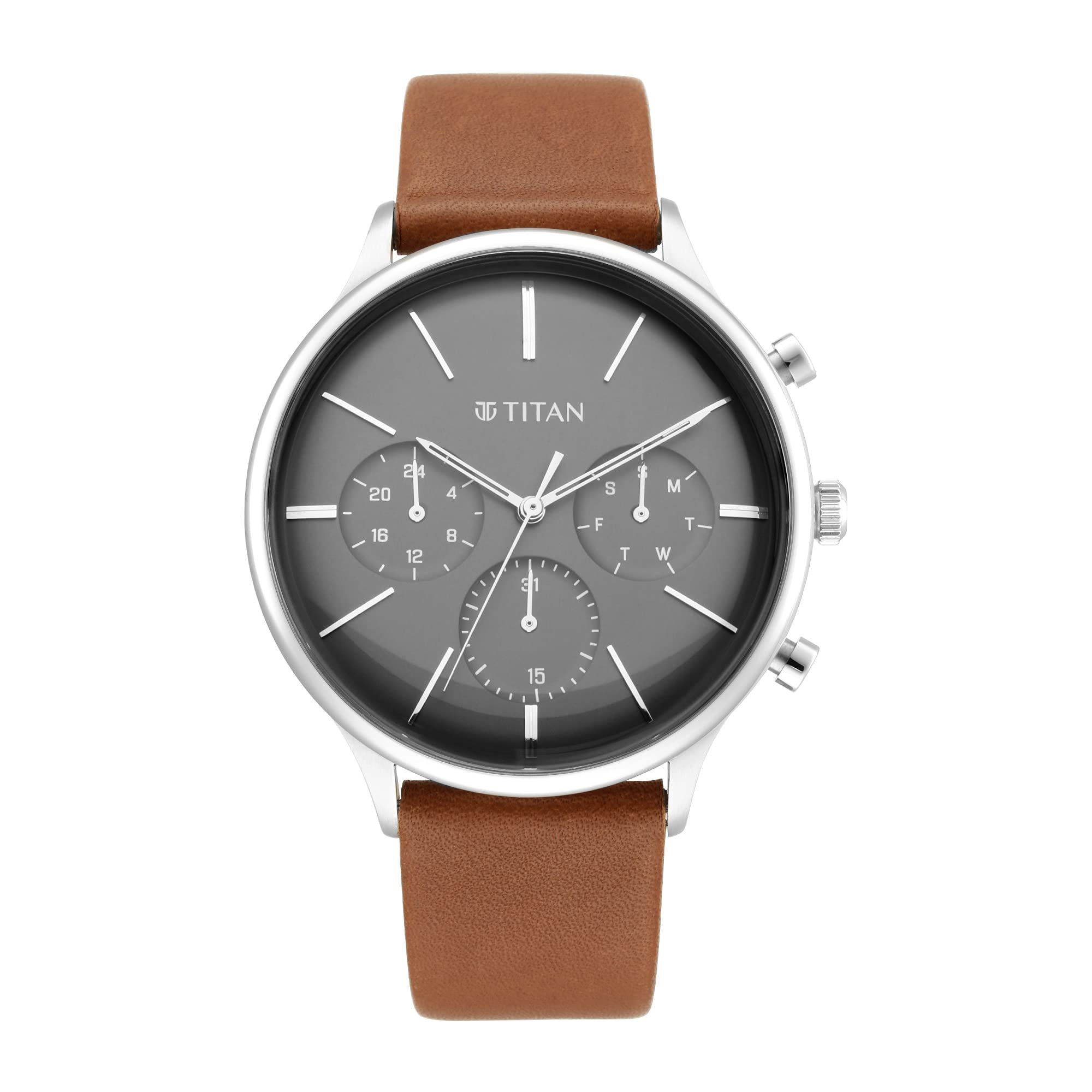 Titan Quartz Multifunction Blue Dial Leather Strap Watch for Men-NS90134SL01 (B099WQ2GNC) Amazon Price History, Amazon Price Tracker