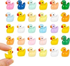 30 Pieces Mini Resin Duck, Mini Duck Figurines for DIY, Decoration, Aquariums, Gardens, Landscapes, Bonsai (Random Colour)
