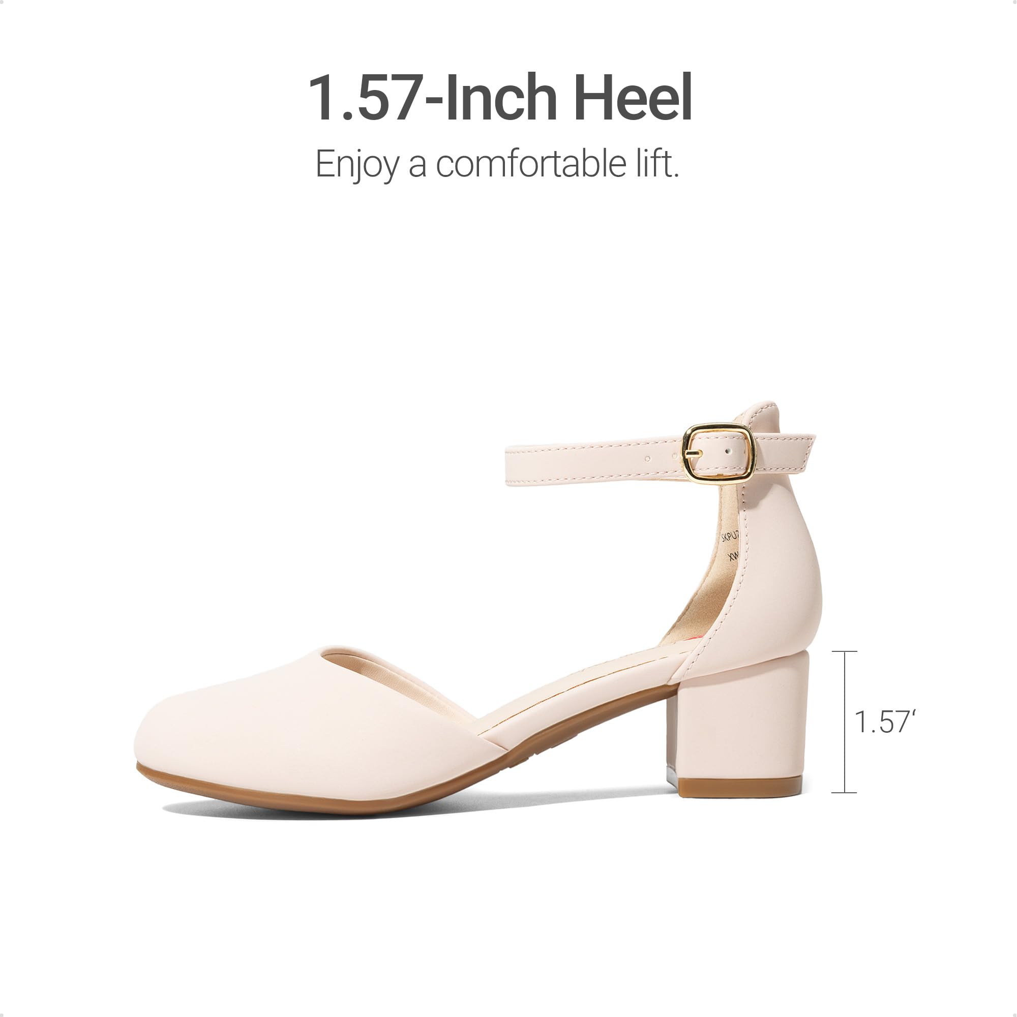 DREAM PAIRS Zapatos de Vestir para Niñas Tacones Cerrados con Correa al Tobillo para Niños Pequeños y Grandes Fiesta de Boda y Flores