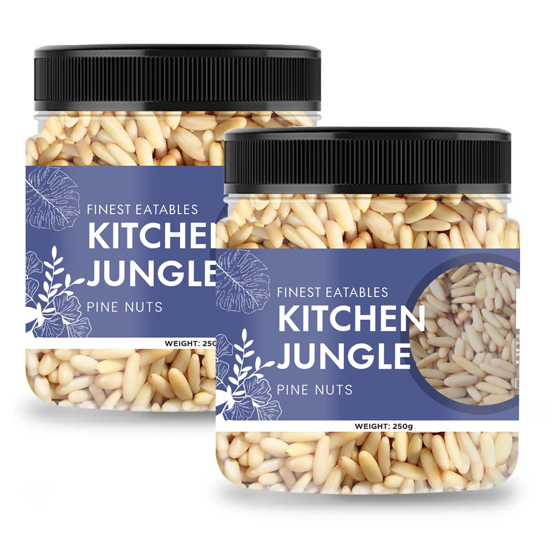 Kitchen Jungle Pine nuts 500gm (250 gm jar * 2) crunchy and fresh