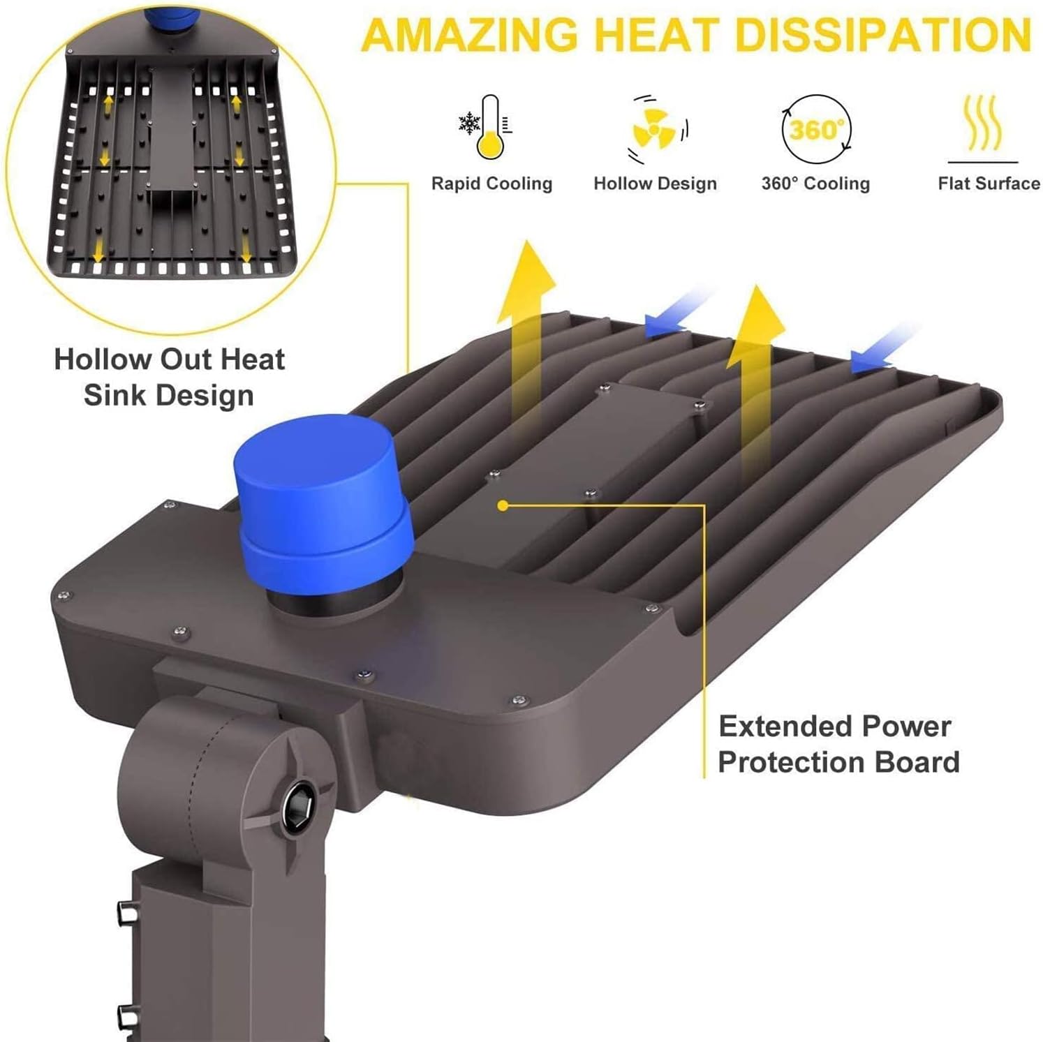 300W LED Parking Lot Lights Bundle L-Shape Square Pole Top Bracket