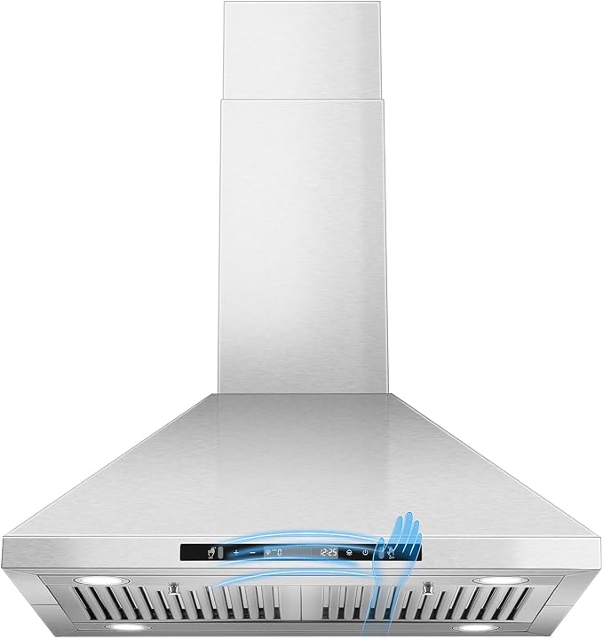 Tieasy 30" Island Range Hood 700 CFM Ceiling Mount Kitchen