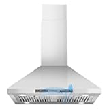 30" Island Range Hood 700 CFM Ceiling Mount Kitchen Vent Hood with Gesture/Touch Control, 3-Speed Fan & 4 LED Lights, Convertible Ductless/Duct, Stainless Steel Baffle Filters,Time Setting