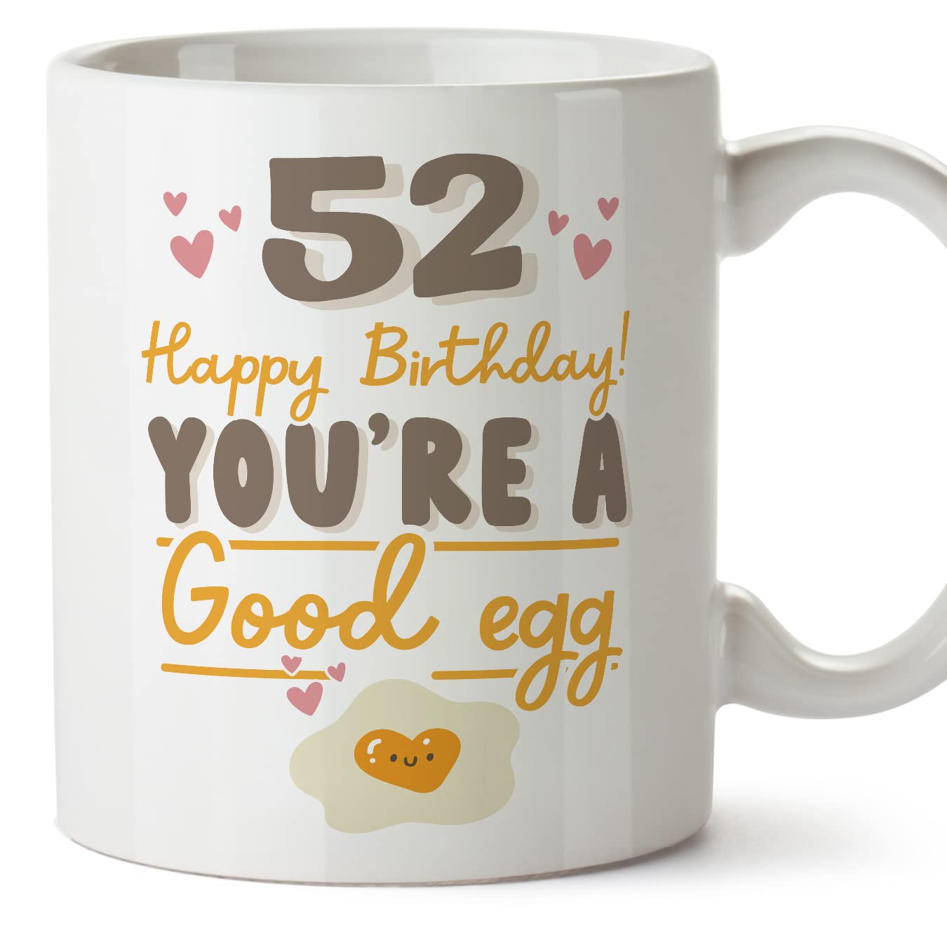 MUGFFINS 52 Birthday Mug - in English - Happy Birthday You're a Good Egg - Funny Anniversary Present - 11 oz — image 1