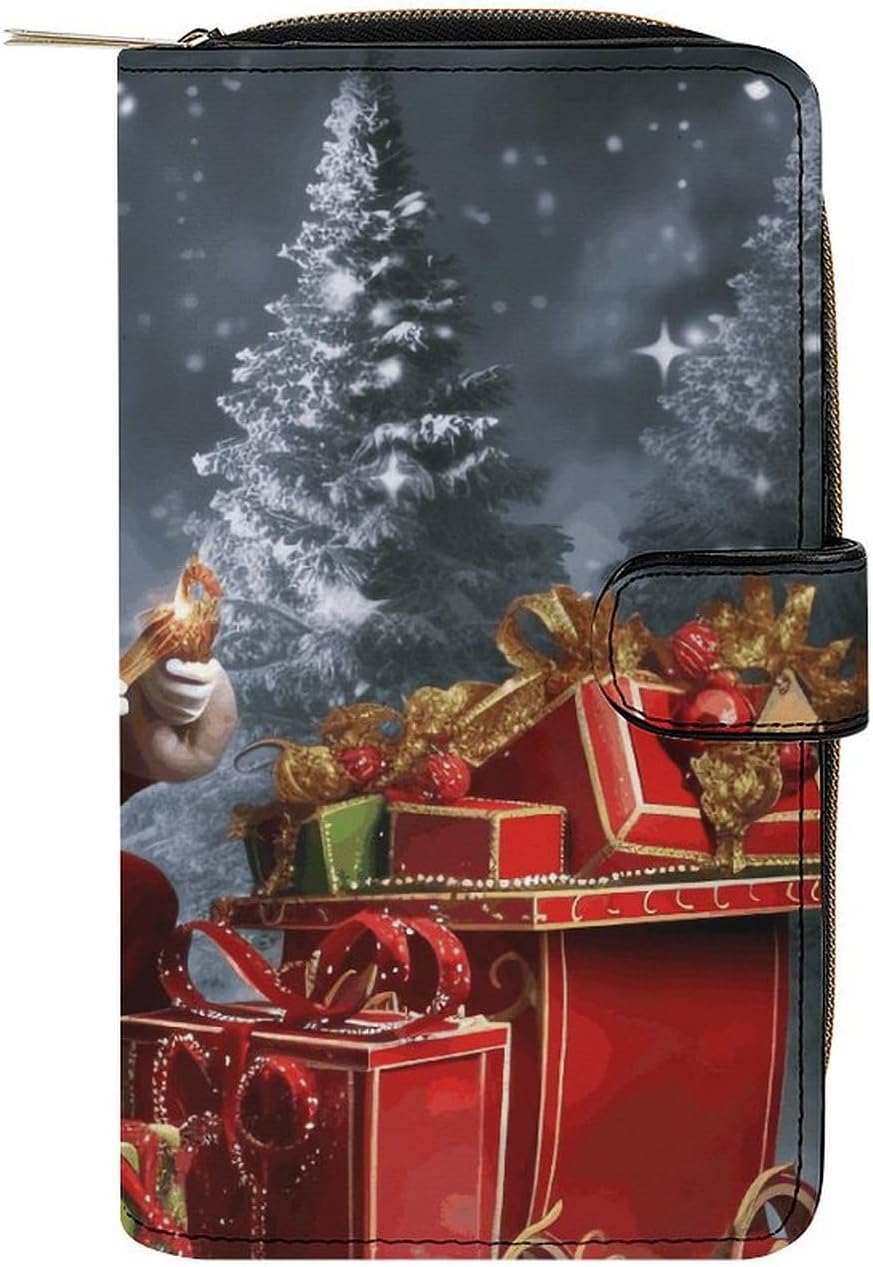 Wallet, Christmas Santa's Gift Printed Wallet,travel Wallet,durable Wallet,portable Wallet,universal Wallet,leather Wallet