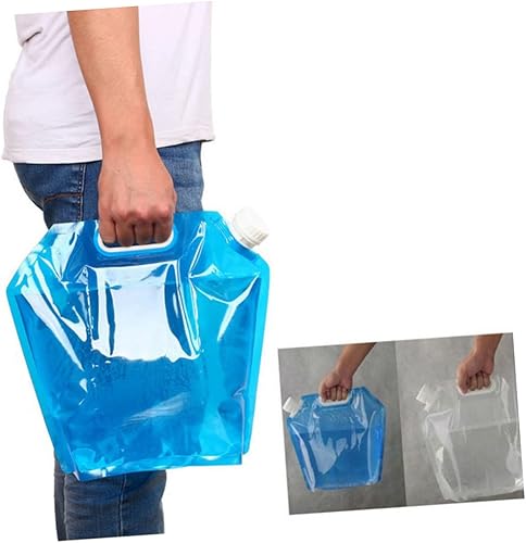 Miniatura 9 de Kisangel Bolsa de almacenamiento de agua plegable 5l de plástico de grado alimenticio diseño compacto para acampar senderismo supervivencia al aire