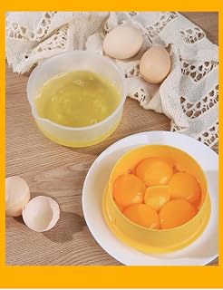 Easy Egg Separator with Storage, Large Capacity (6 Eggs), Quick Yolk Divider, Kitchen Tool