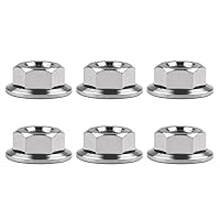 Vista 37 de Titanium DIN6923 M5 M6 M8 M10 M12 M14 M16 - Juego de 6 tuercas hexagonales (paso M8, 0.069 pulgadas, dorado)