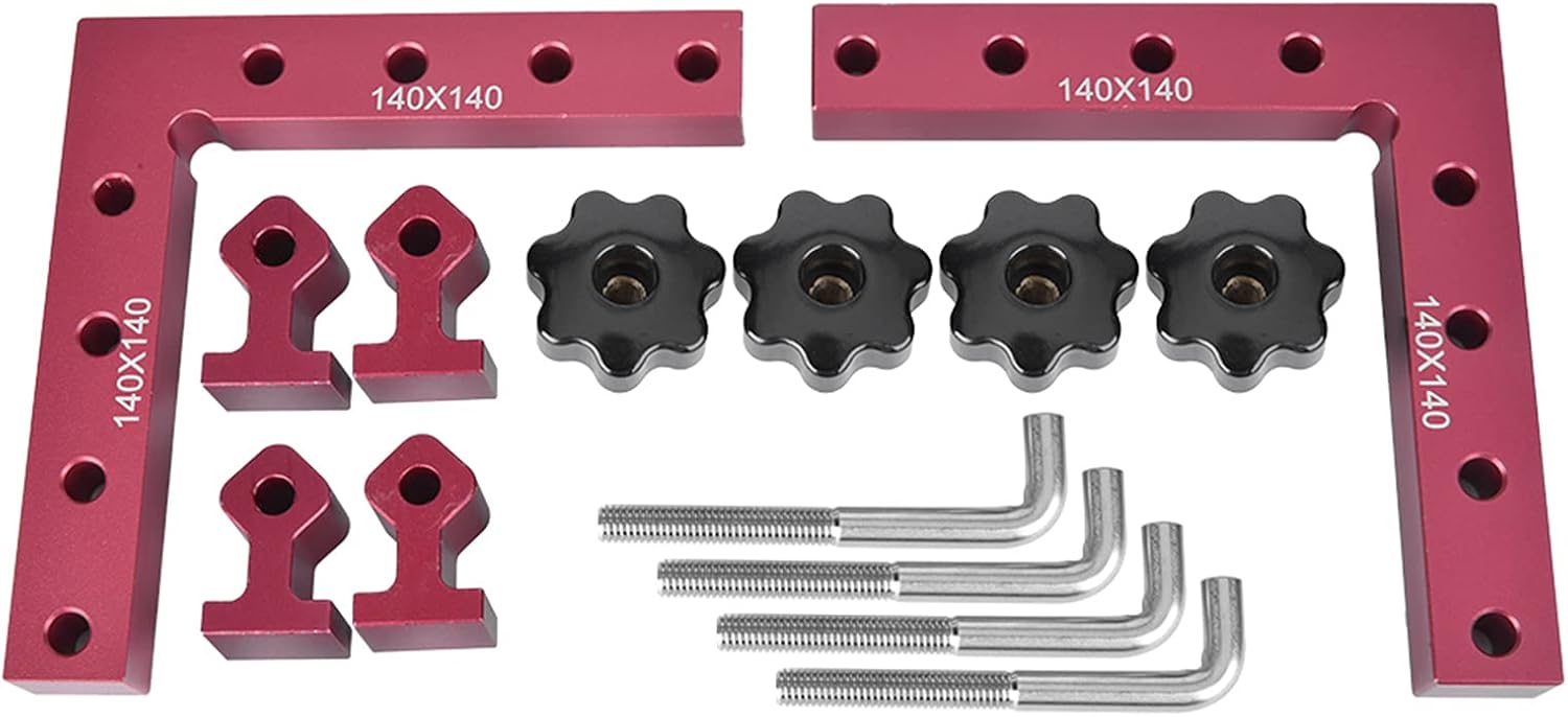 Protractor,Triangular,Square,Precision Measuring Steel Ruler,Woodworking Tool, Durable Rust-Proof Aluminum Alloy 90 Degrees Clamp for Degree Welding for Wood/Metal Right Angle(140X140mm)(140x140mm)