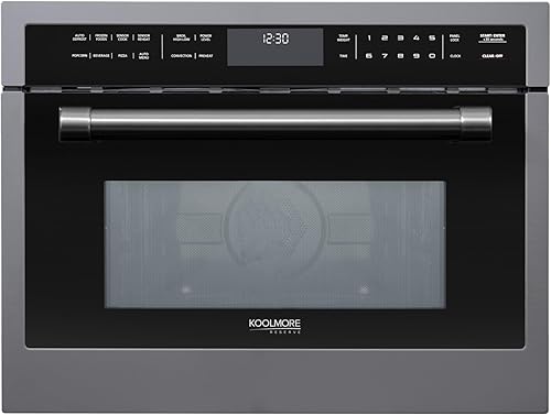 KoolMore Reserve 24 pulgadas 1.6 pies cúbicos Horno microondas de convección integrado con 10 niveles de potencia, cocinado por sensor, hornear,