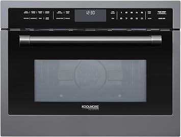 KoolMore Reserve 24 in. 1.6 cu. ft. Built-in Convection Microwave Oven with 10 Power Levels, Sensor Cooking, Bake, Roast, Broil, 1750 Watts with NEMA 5-20P Plug, UL Certified in Black Stainless-Steel