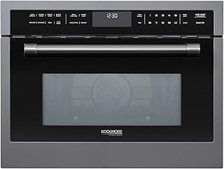 KoolMore Reserve 24 in. 1.6 cu. ft. Built-in Convection Microwave Oven with Air Fryer, 10 Power Levels, Sensor Cooking, Bake, Roast, Broil, Defrost, 1750 Watts, UL Certified in Black Stainless-Steel