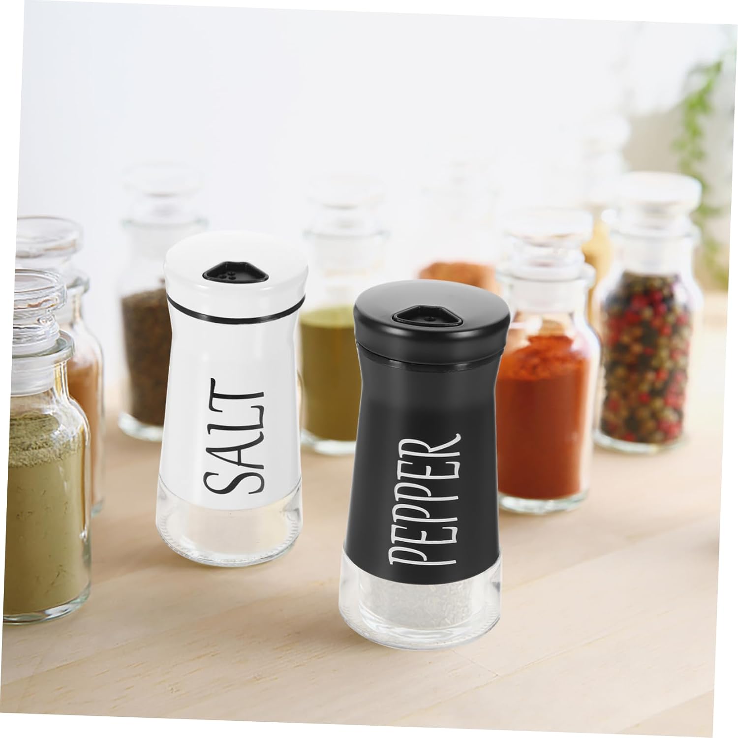 ABOOFAN 2pcs Multipurpose Dispenser Portable Glass and Stainless Steel Spice Shakers Kitchen Seasoning Containers for Home and Outdoor Use