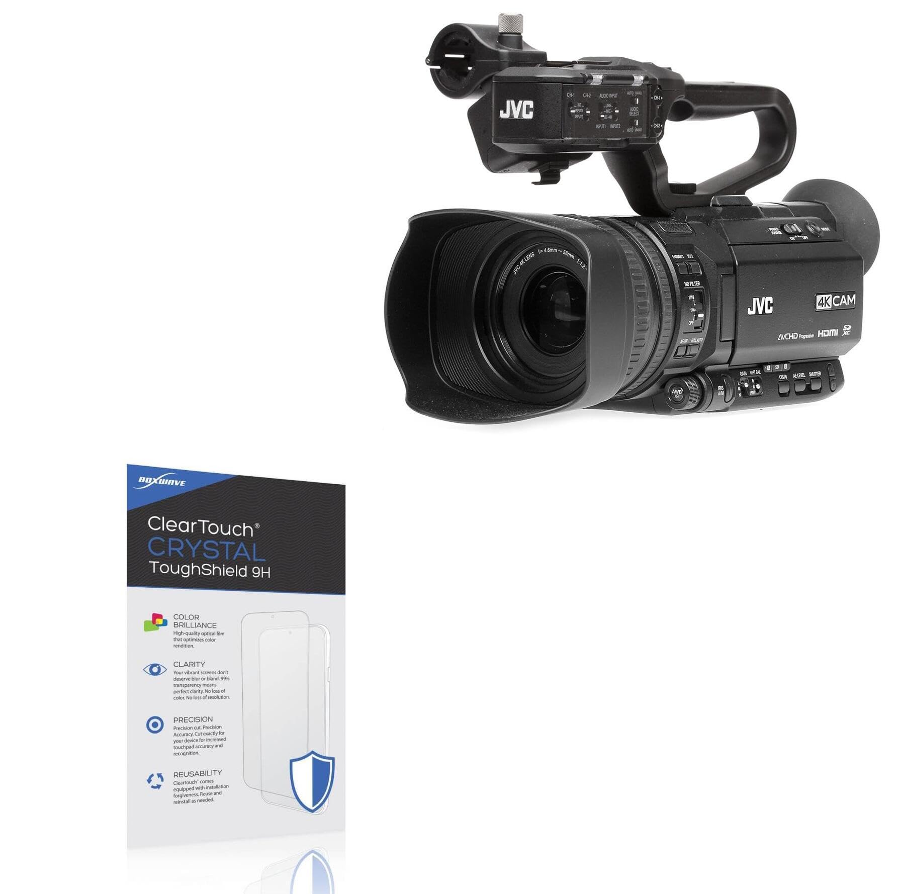 BoxWave Screen Protector Compatible with JVC GY-HM180 - ClearTouch Crystal ToughShield 9H (2-Pack), Clear 9H Tough Flexible Film Screen Protector