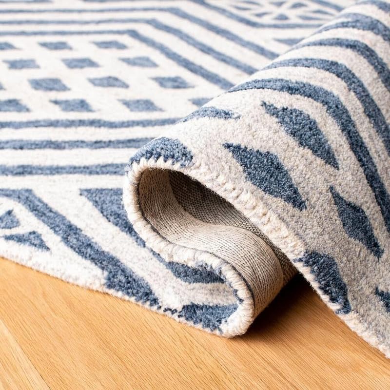 Image of Modern Abstract Hand Tufted Wool Floor Carpet for Home decore Living Room|Home and Bedroom & Hall 5x7 feet (150 x 210cm) White H13