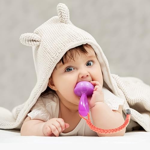 Miniatura 6 de Duludulu 7 clips trenzados para chupete para niños y niñas, clips para chupete de bebé, hechos a mano, de algodón, moderno, unisex, para chupete, se