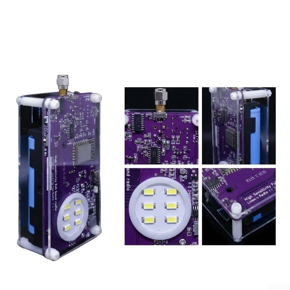 SSB Vollband Radio Handheld für dsp Chip 2500mAh SSB Vollband(Transparent) | Einseitenband SSB, volles Band 157kHz-30MHz, hochsensibler für dsp-Chip, 2500mAh für akku, für ota Updates