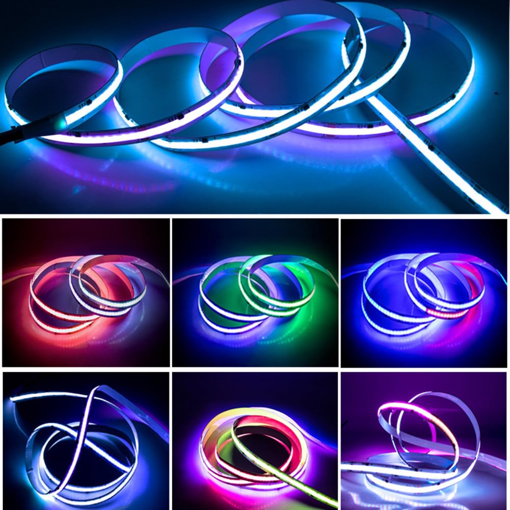 COB RGB IC LED Lichtstreifen WS2811 Adressierbare 720LEDs Traumfarbe DC24V 10M COB Fließendes Wasser Hochflexibel mit RF Touch Panel Controller 24V 200W Netzteil