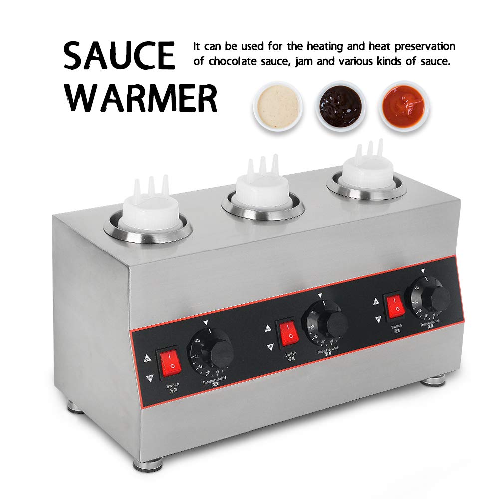 Chauffe-sauce Électrique Ethedeal - 3 Bouteilles Inox, Température Constante 30-85°C