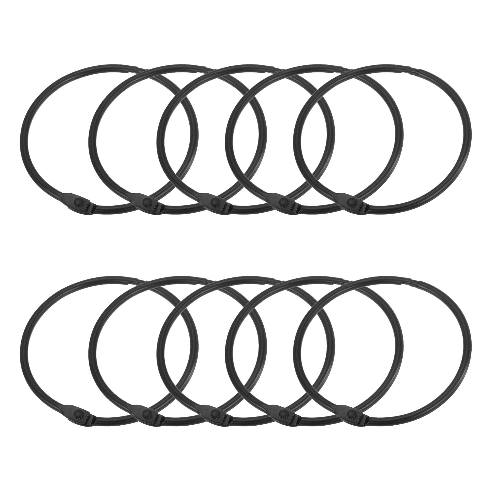 uxcell Duschvorhangringe, 7,6 cm, rostfreies Metall, runde Duschhaken, Schnappverbindung, für Badezimmer, Duschstange, Schwarz, 48 Stück