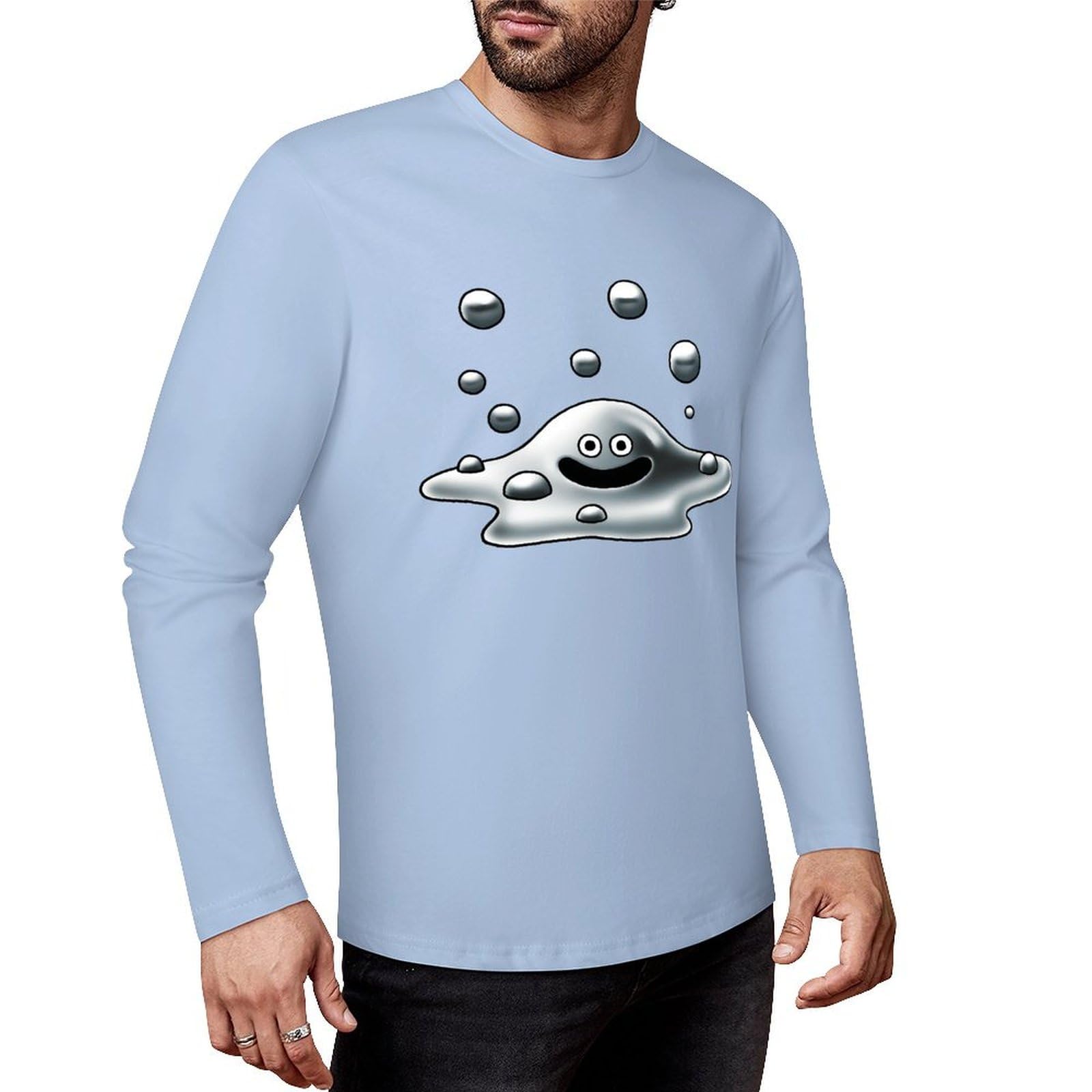 Amazon.co.jp: Tシャツ スライム 長袖 面 メンズ ティーシャツ ロングT