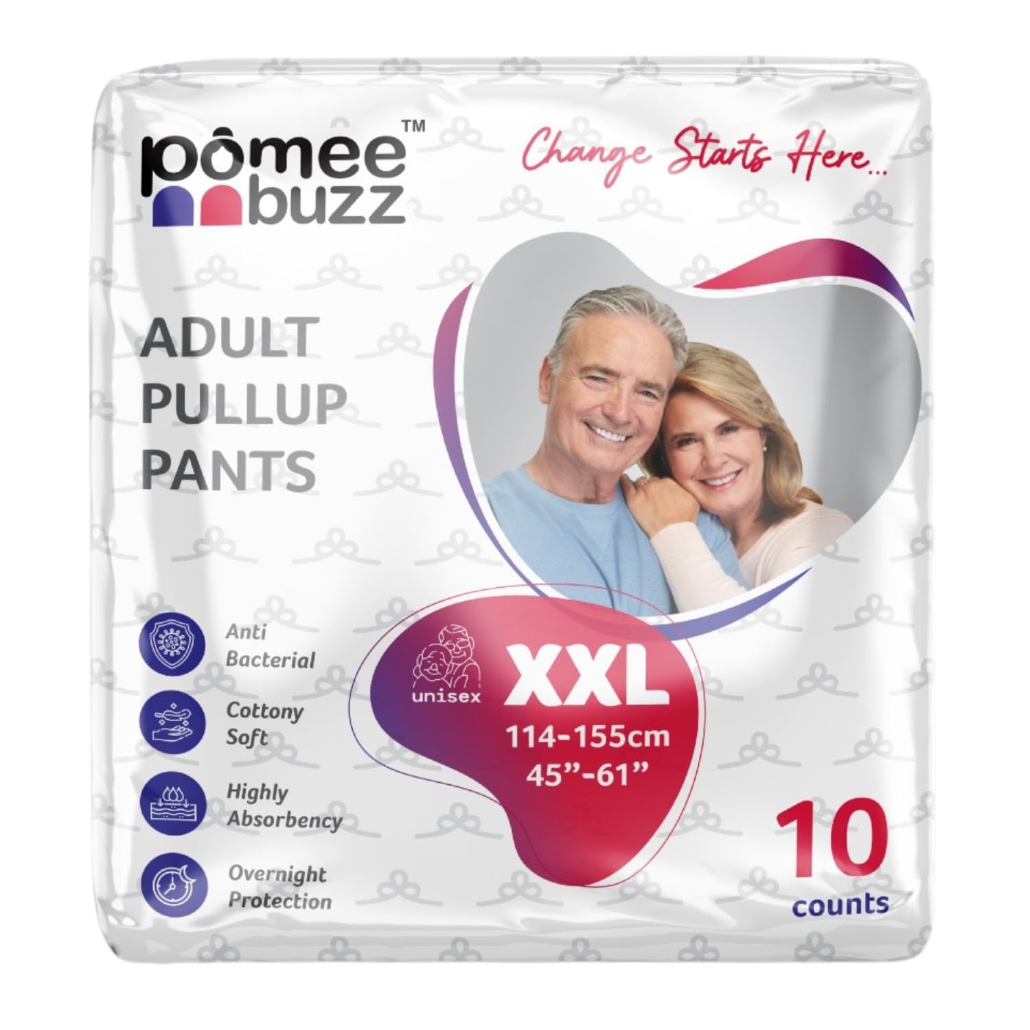 Pomee buzz Pull Ups Pants, XL, Waist Size (88-137 Cm | 35-54 Inch) Adult Diapers| Extra Soft Material |Unisex|High Absorbency|Overnight Protection| Size - XL-image-31