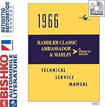 بيشكو أدب السيارات 1966 AMC Ambassador Classic Marlin خدمة إصلاح دليل CD Engine Wiring