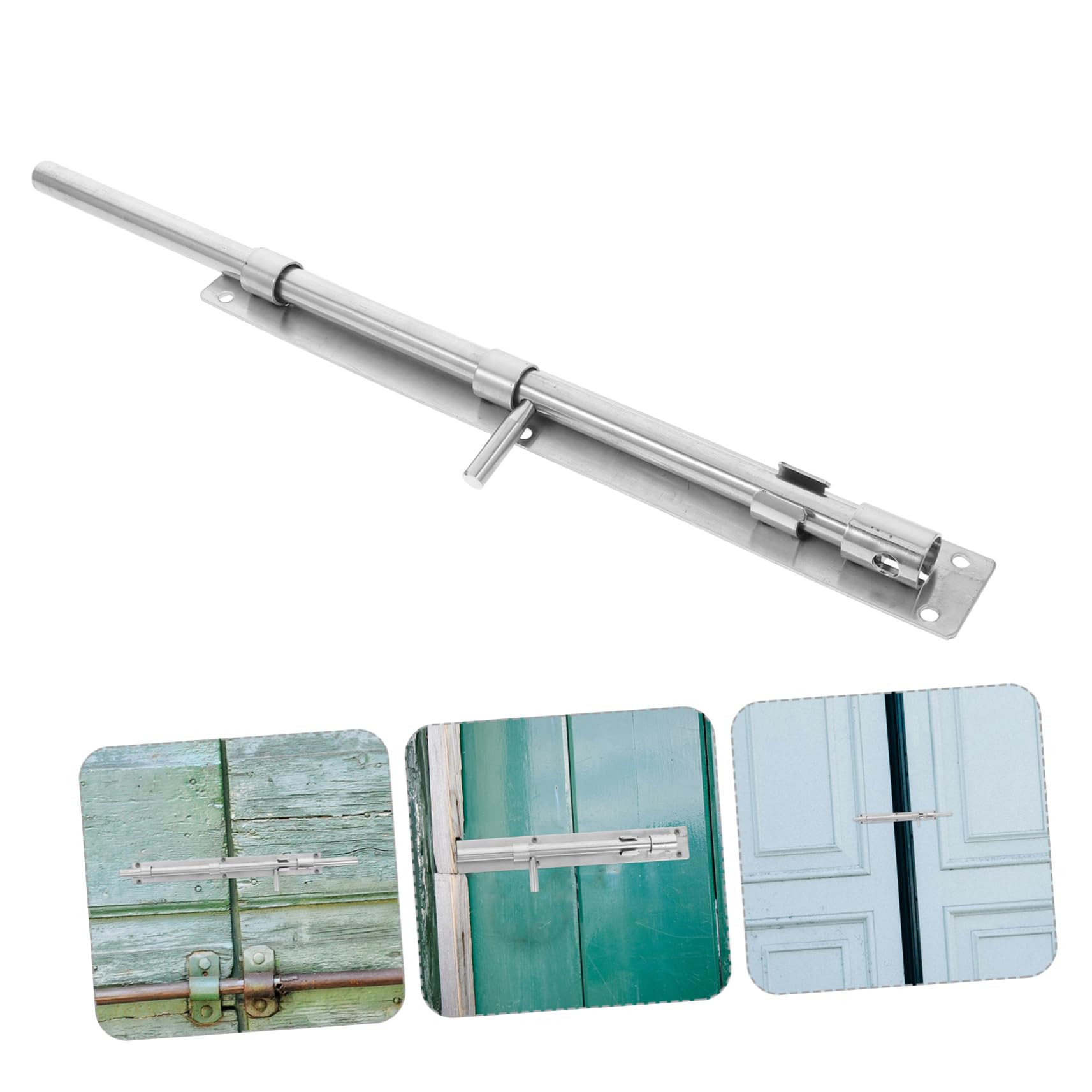 HOMSFOU Chiavistello Scorrevole in Acciaio Inox Da 45 Cm, Asta Di Caduta Per Cancello Fermo Scorrevole Antiruggine Per Porte Di Sicurezza e Cancelli Doppi, Serratura Per Porta a Pavimento Resistente