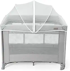 MaxiBaby Berço Portátil Infantil Cercado 0-15kg Lazy, Cinza