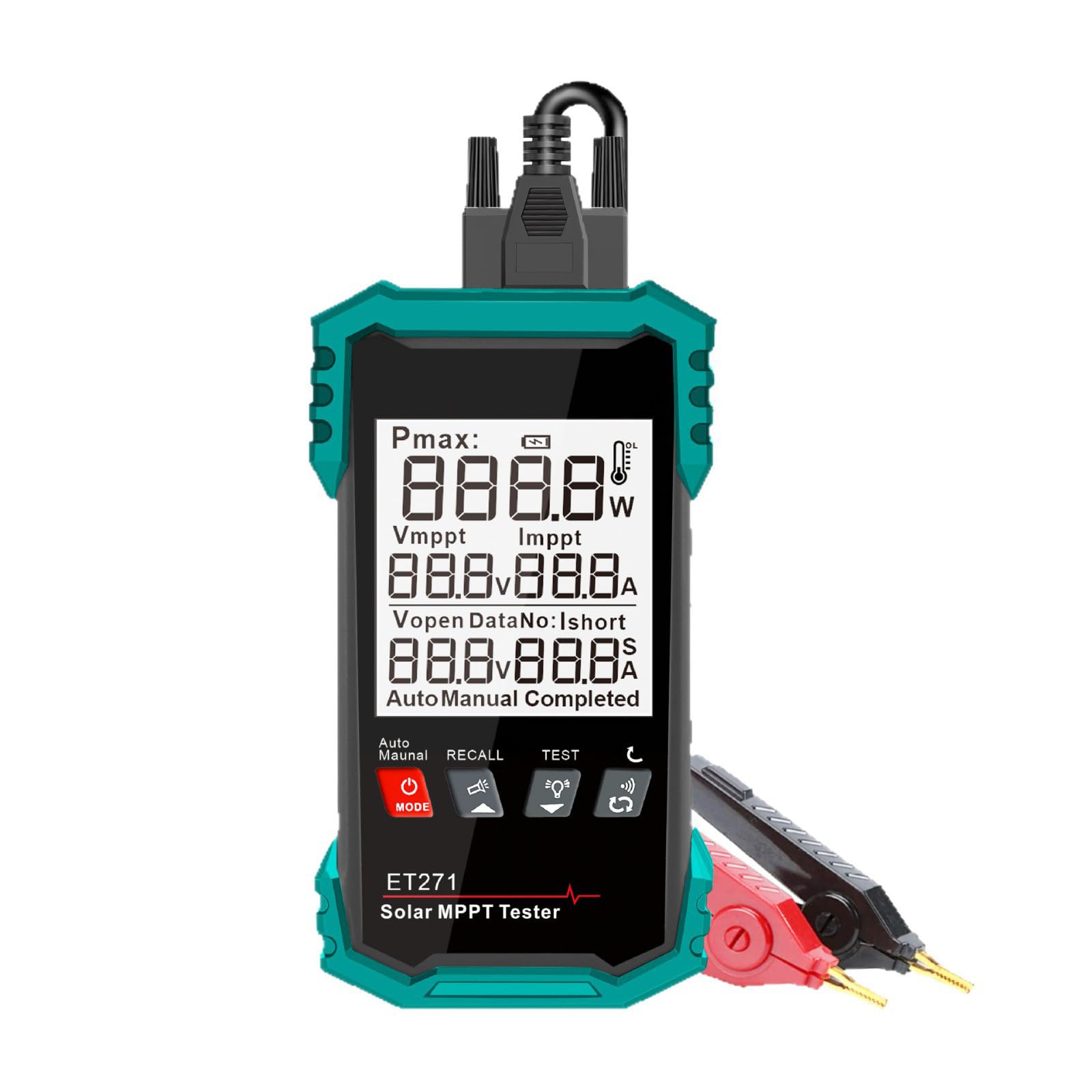 Multifunction Photovoltaic Analyzers 1600W Capacity MPPT Efficiency Testing USB Data Export for Motorhome Solar Panel Tester Meter Photovoltaic Multimeter