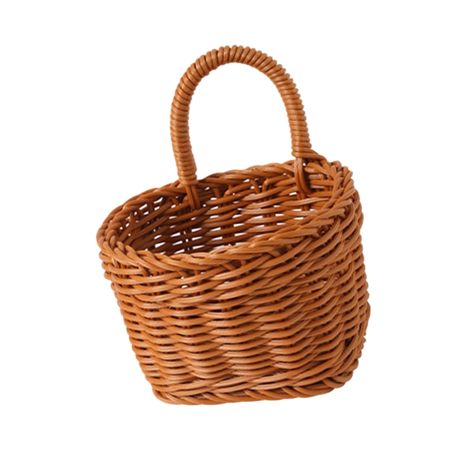 TQUXNGA Sturdy Imitation Rattan Wall Basket for Home Offices Organization and Decoration Kitchen Planner Basket