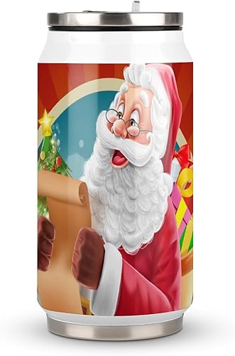 Miniatura 2 de Vaso de Navidad de 10 onzas, acero inoxidable, con cita de Navidad, aislado al vacío con tapas y pajita, taza de viaje para agua, café de doble