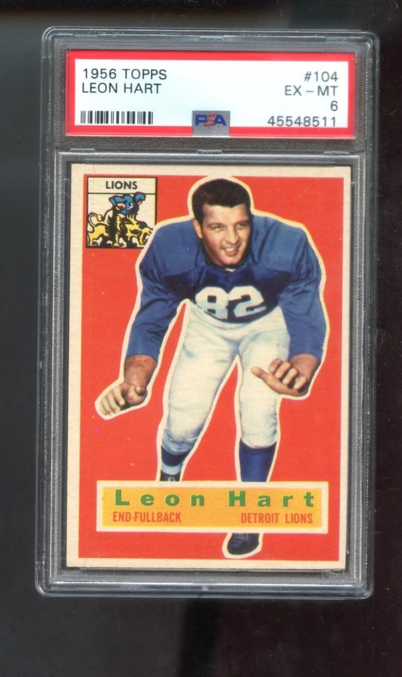1956 Topps #104 Leon Hart PSA 6 Graded Football Card NFL Detroit Lions