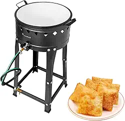 LUDINOX Fritador A Gás Com Tacho Esmaltado Para Pastel, 6 Litros, Aço Carbono