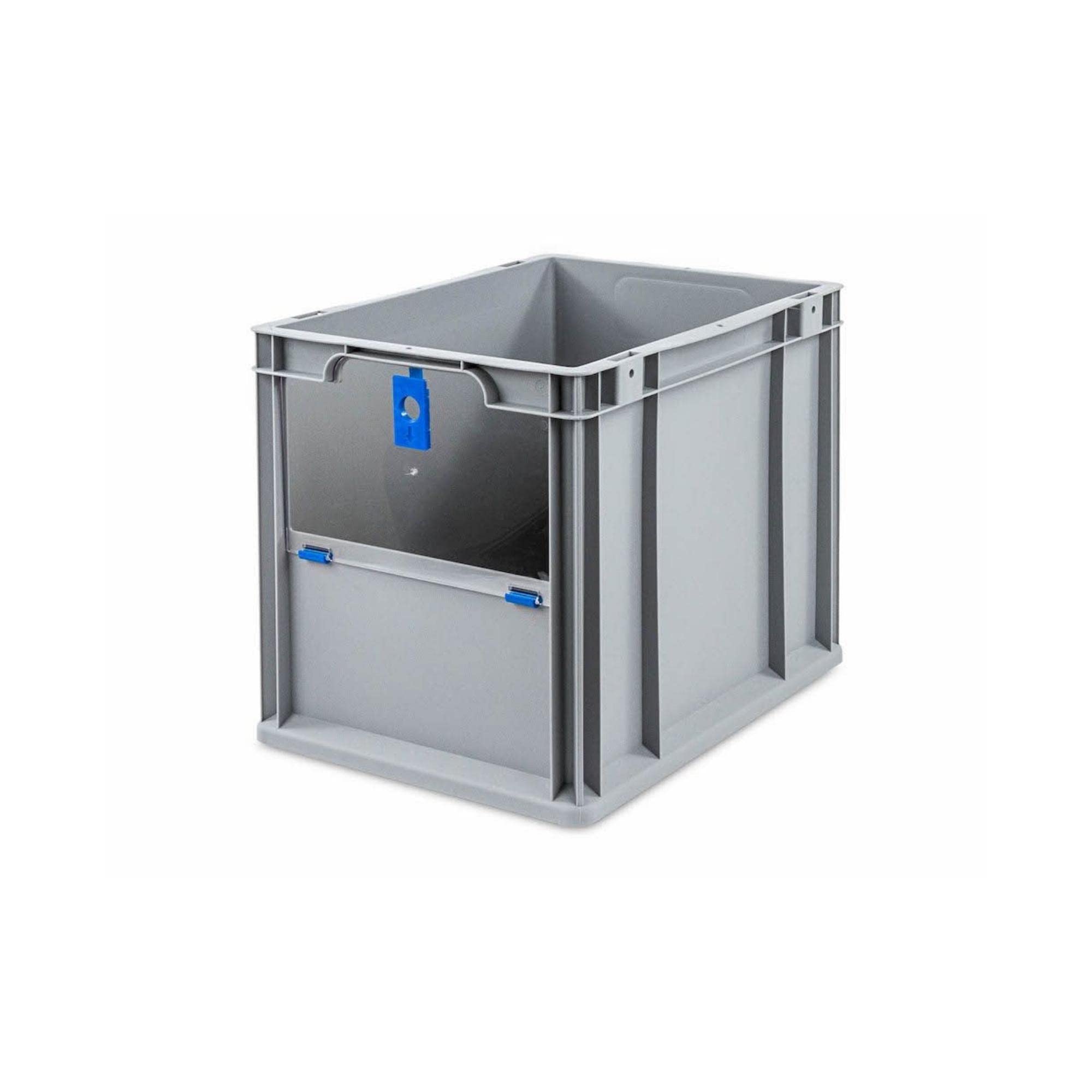 PROREGAL SET SUPER ÉCONOMIQUE 4x Bac Euro NextGen Insight Cover | HxLxP 32x30x40 | 30 litres | Haute/Bleu | Eurobox, boîte industrielle, boîtes de rangement, empilables