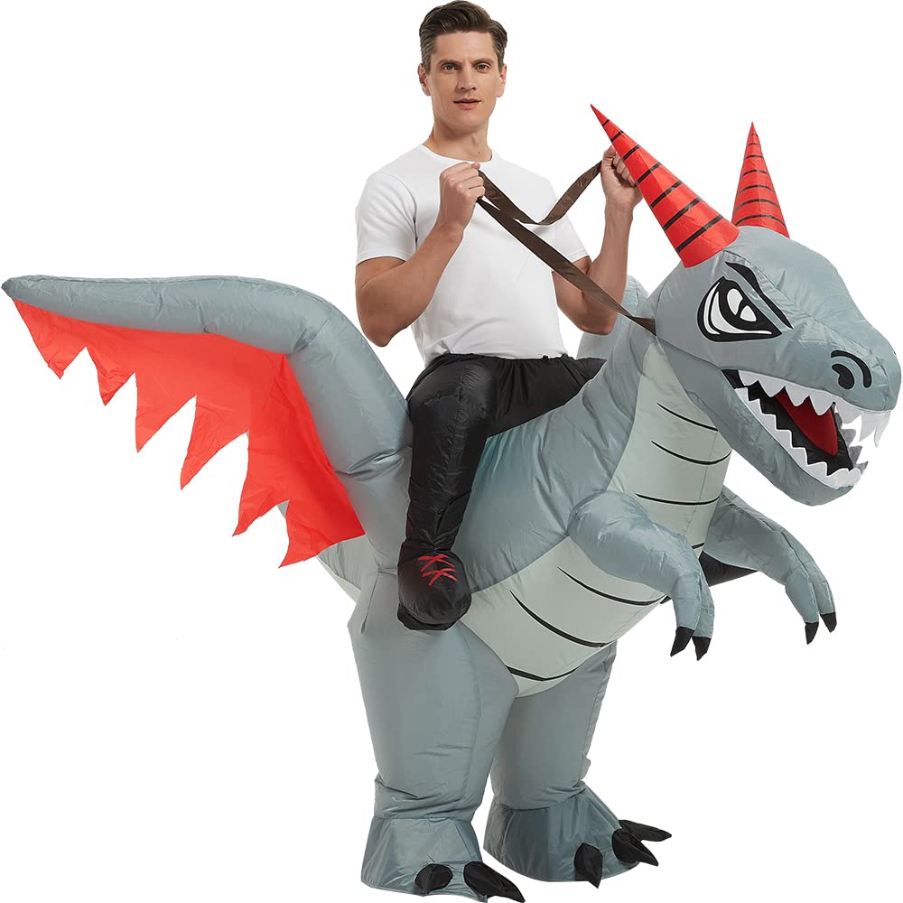 tasanor Dinosaur Costumes for Adults,Inflatable Costume Adult,Blow Up Ride Dragon Costume,Halloween Costumes for Men Women