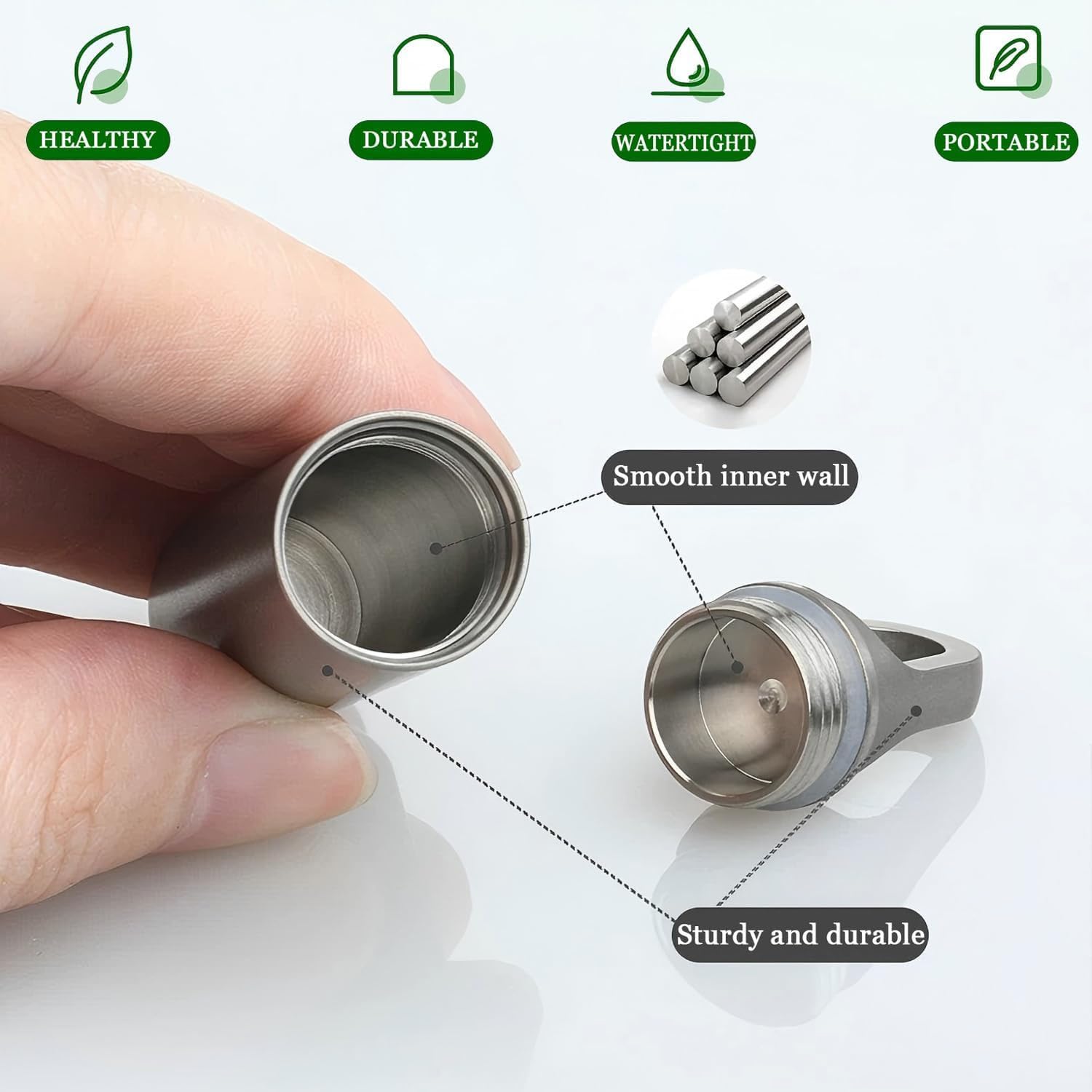 Mini Titan Pillendose Schlüsselanhänger und Medikamentflaschen