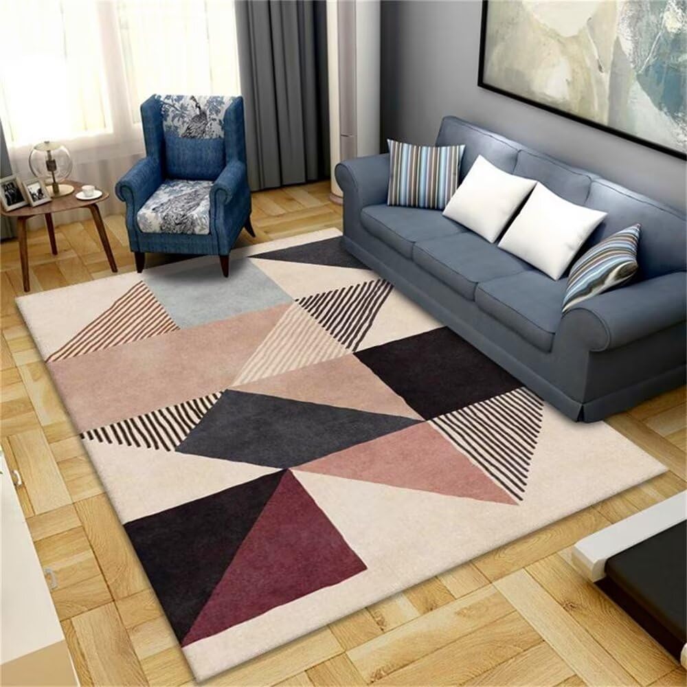 Tapis Moelleux Tapis Entree Tapis de Salon à Motif géométrique de Couleur, la décoration décontractée de la Maison Peut être personnalisée Paillasson Noel 200X300CM