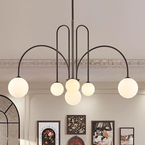 Miniatura 11 de Grandes lámparas de araña Sputnik 12 luces Lámpara moderna de oro para techo alto L52” Lámpara de techo colgante de mediados de siglo con cúpulas de